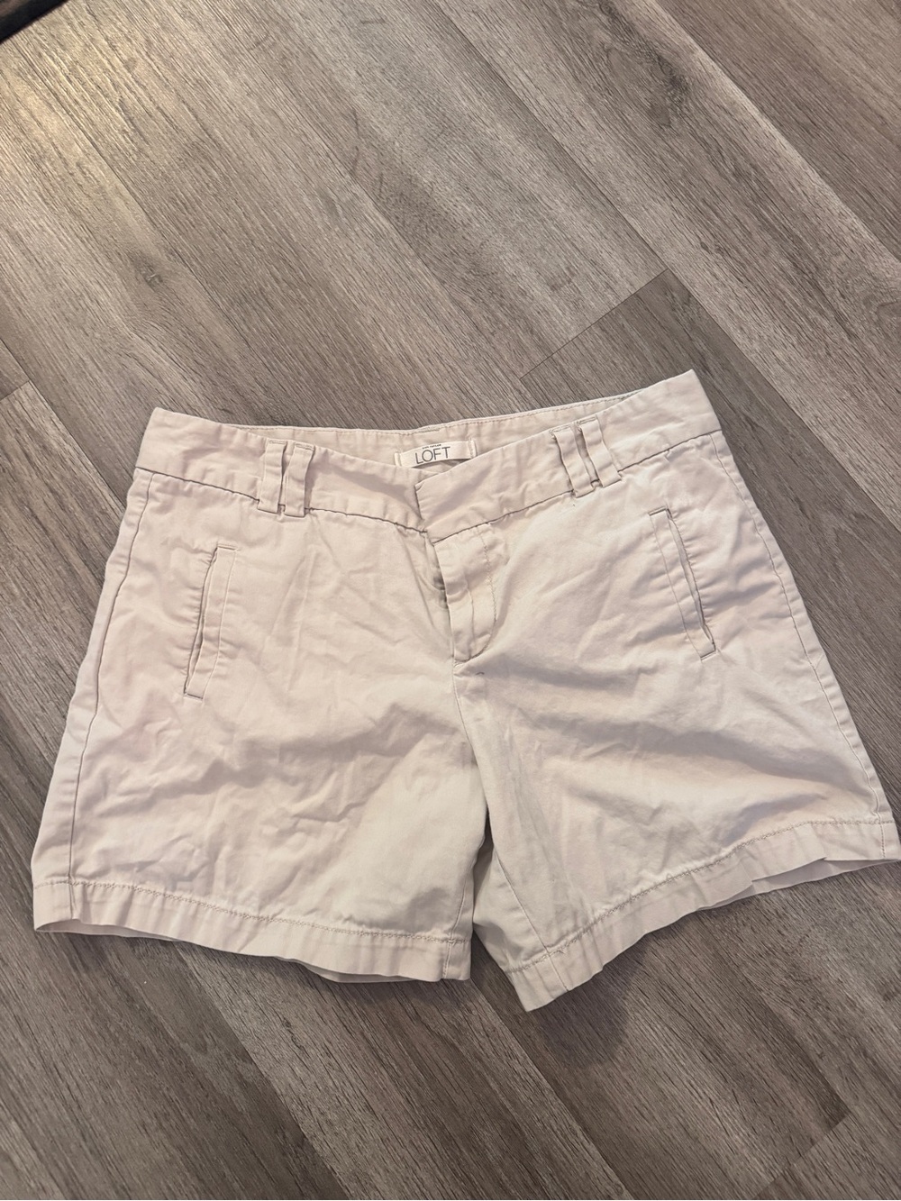 LOFT Light Cream Chino Shorts